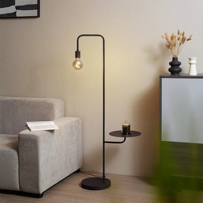 Модерна подова лампа черна с кръгла маса - Ostrich