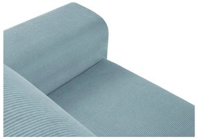 Светлосин разтегателен ъглов диван с място за съхранение от рипсено кадифе (ляв ъгъл) Kyoto – Cosmopolitan Design