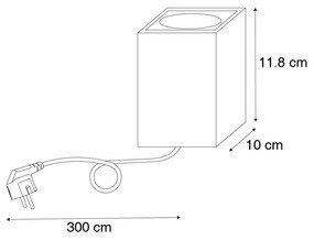 Индустриален градински прожектор ръждясал кафяв квадрат IP65 - Lennard