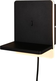 Матово черно LED затъмняваща се стенна лампа Fairfield – Trio