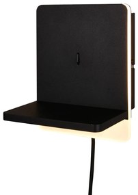 Матово черно LED затъмняваща се стенна лампа Fairfield – Trio