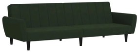 375860 vidaXL 2-местно разтегателно канапе, тъмнозелено, кадифе