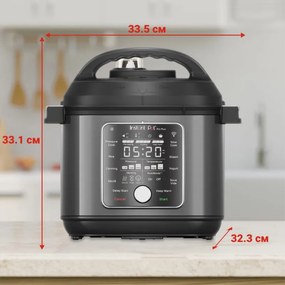 Мултикукър Instant Pot Pro Plus 112020101, 1200W, 5.7 л, 10 програми, WiFi управление, Неръждаема стомана, Черен