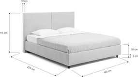 Синьо тапицирано двойно легло с място за съхранение и включена подматрачна рамка 160x200 cm Myra Bold – Bonami Selection