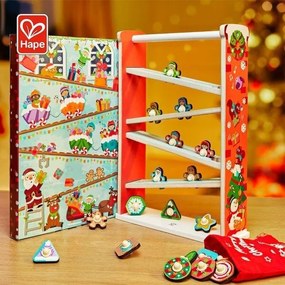 Детски дървен коледен календар, Hape, 24 фигури