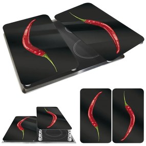 Комплект от 2 стъклени капака за печка , 52 x 30 cm Peperoni - Wenko