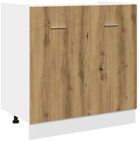 856078 vidaXL Долен шкаф за мивка "Lyon", дъб Artisan, 80x46x81,5 см, инженерно дърво