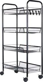 Метална етажерка с колелца на 4 нива