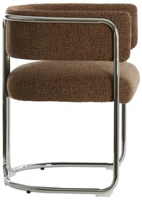 Кафяв метален трапезен стол с подлакътници Adante – Light &amp; Living