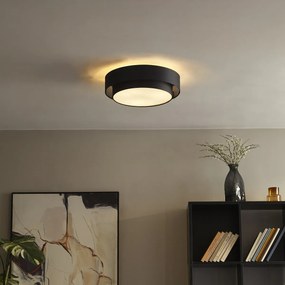 Модерна таванна лампа черна 50cm 3-светлини - Drum Duo