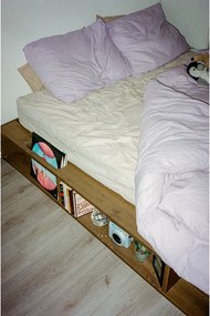 Кафяво борово двойно легло с решетка 160x200 cm Ziggy - Karup Design