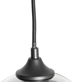 Интелигентен окачен аплик черен с опушено стъкло, включително 8 WiFi G95 - Sandra