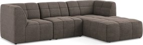 Кафяв ъглов диван от прежда с примки от букле (десен ъгъл) Aloha – Makamii