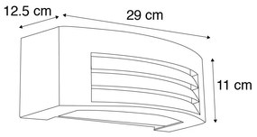 Модерен стенен аплик сив IP44 - Hurricane 1