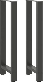 4013354 vidaXL Крака за бар маса, антрацит, 2 бр., 50 x (110-111) см, стомана