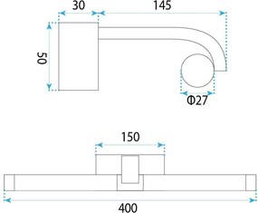LED аплик за баня APP1887-1W 40cm BLACK