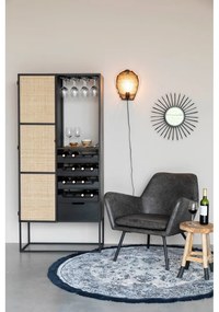 Черна ратанова стойка за вино за 16 бутилки, 80x175 cm Guuji - White Label