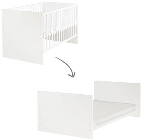 Бяло детско креватче 70x140 cm с регулируема височина Anton – Roba