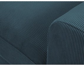 Тъмносин разтегателен ъглов диван с място за съхранение от рипсено кадифе (ляв ъгъл) Kyoto – Cosmopolitan Design