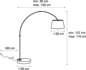 Интелигентна аркова лампа черна със злато с WiFi A60 - Arc Basic