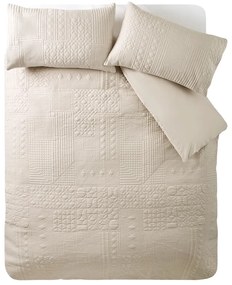 Бежово двойно удължено спално бельо 230x220 cm Folkstone Geo – Catherine Lansfield