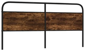 4100247 vidaXL Резервна табла за легло, опушен дъб, 200 см, стомана и инженерно дърво