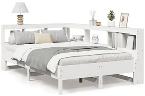 3324440 vidaXL Легло с етажерка за книги, без матрак, 120x190 см, бор масив
