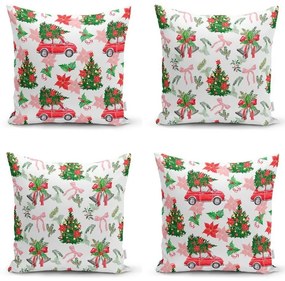 Текстилни калъфки за възглавници с коледен мотив в комплект от 4 броя 43x43 cm - Mila Home