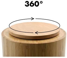 Бамбуков органайзер за козметика/въртящ се в естествен цвят Isalys – MSV
