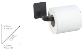 Черен пластмасов държач за тоалетна хартия без пробиване Parma – Allstar