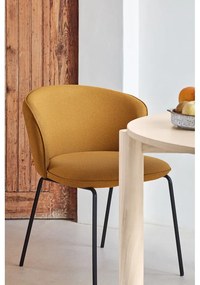 Тапицирани трапезни столове в комплект 2 бр. в цвят горчица Add – Teulat