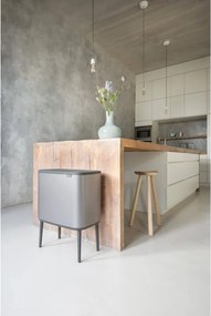 Кош за боклук Brabantia Bo Touch 651105, 36 л, Плавно и безшумно отваряне, Голям отвор, Сив