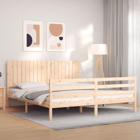 3194781 vidaXL Рамка за легло с табла Super King Size дърво масив