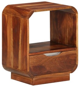 243952 vidaXL Нощно шкафче с чекмедже, акация масив, 40x30x50 cм