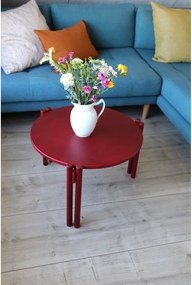Червена кръгла масичка за кафе от масивен бор ø 60 cm Sticks – Karup Design