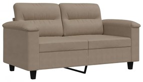 359555 vidaXL 2-местен диван, таупе, 120 см, микрофибърен плат