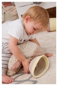 Син и кремав ръчно изработен памучен килим подходящ за пране 120x160 cm Atlas Natural – Lorena Canals