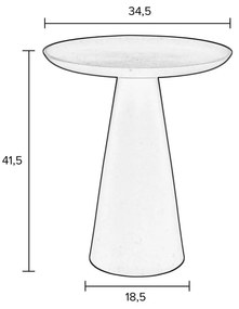 Бежова алуминиева странична масичка , ø 34,5 cm Ringar - White Label