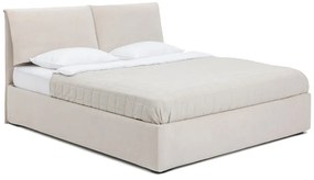 Бежово тапицирано двойно легло с място за съхранение и включена подматрачна рамка 160x200 cm Thessa Pillow – Bonami Selection