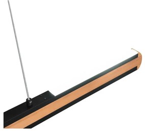 Черно и естествено LED висящо осветително тяло Deacon – Trio