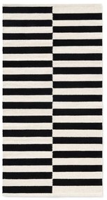 Черно-бял двустранен ръчно изработен вълнен килим 80x150 cm Donna – Hanse Home