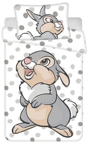 Бяло-сиво памучно детско спално бельо за детско креватче 100x135 cm Thumper "Dots" – Jerry Fabrics