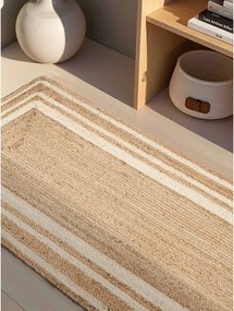 Кремава/в естествен цвят двустранна/ръчно изработена ютена пътека 70x200 cm Jutta – Hanse Home