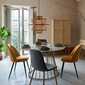 Трапезен стол atmosphera Slano, Велур - Син