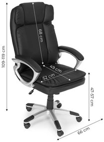 Ергономичен кожен офис стол с двойна подложка