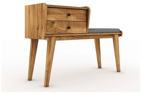 Пейка с чекмеджета от дъбова дървесина със светлосива седалка Retro - The Beds