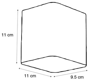 Модерна стенна лампа ръждиво кафява с LED IP54 квадратна - Evi