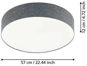 Сиво LED осветително тяло за таван с текстилен абажур ROMAO – EGLO
