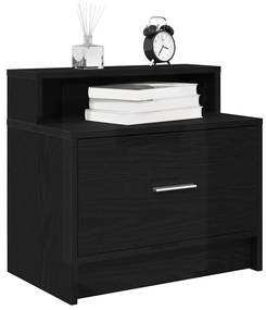 858671 vidaXL Нощни шкафчета с чекмеджета, 2 бр, черен дъб, 51x31x47 см