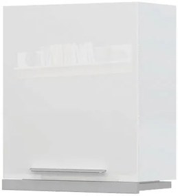 Висящ шкаф Raval A7-60-1KU за кухненски аспиратор sliding-White - White glossy